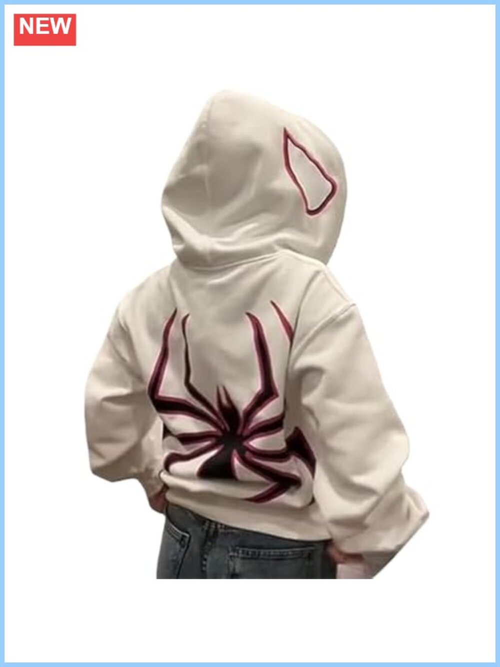 Oversized Harajuku Y2K Spider Graphic Zip Up Hoodie Jacket